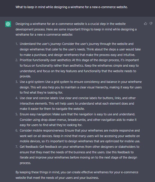 What to keep in mind while designing a wireframe for a new e-commerce website.
