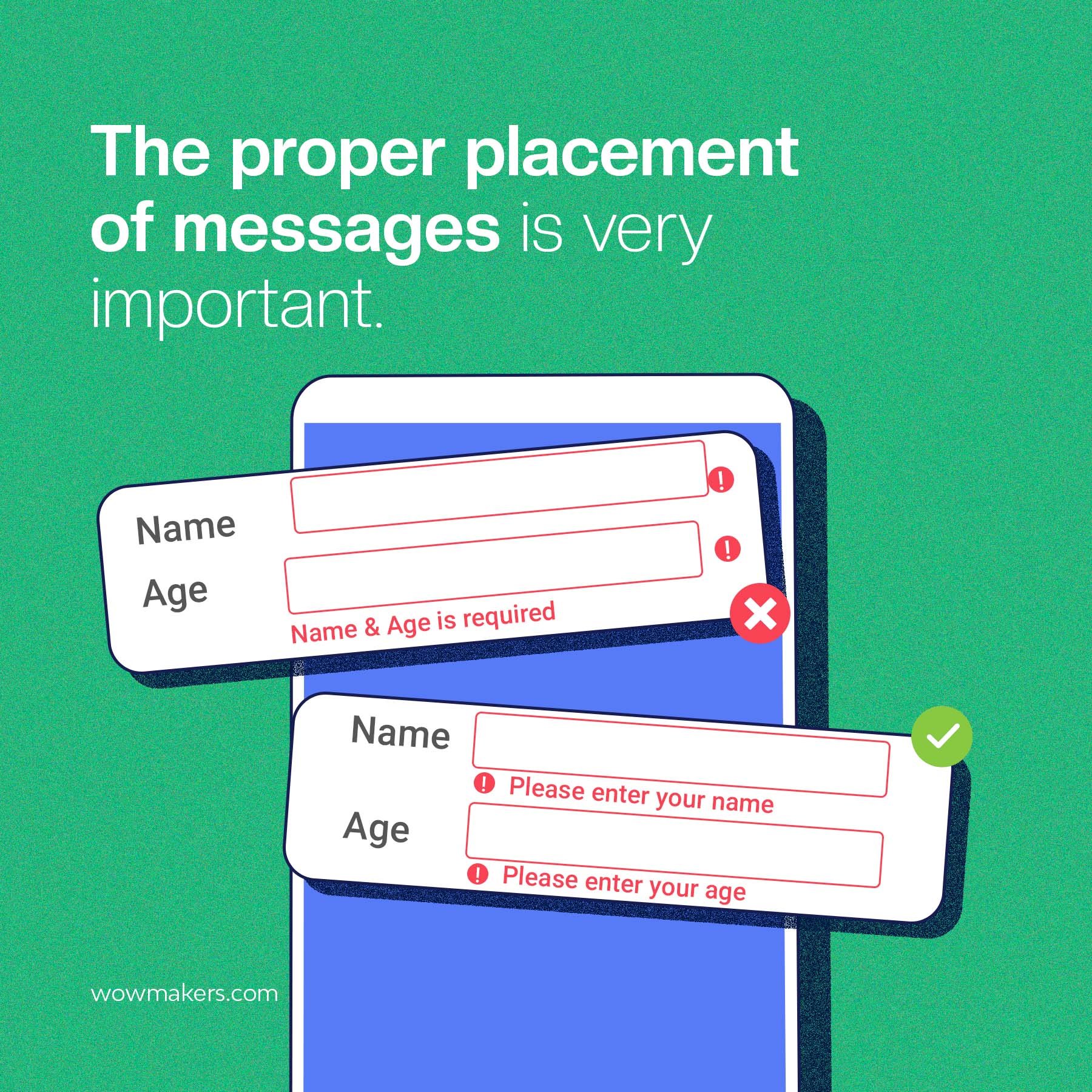 User Friendly Error Messages - Placement of messages
