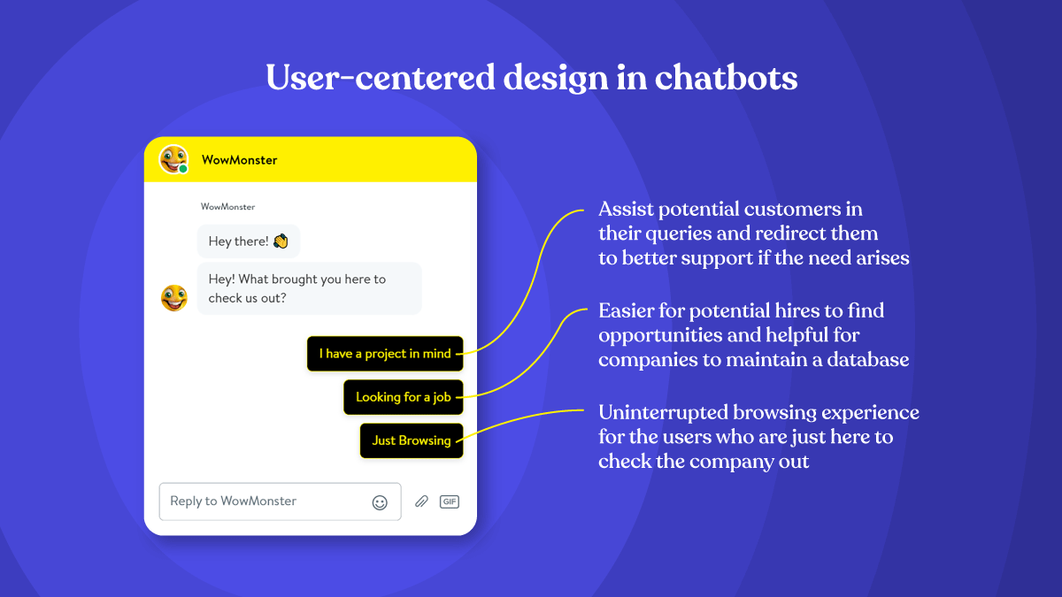 User centered design principles applied in designing a chatbot