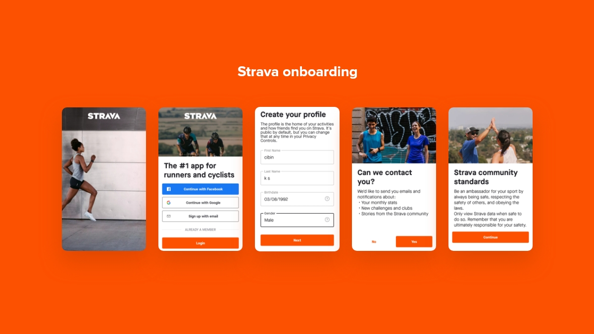 Fitness club subscription prices onboarding mobile app screens