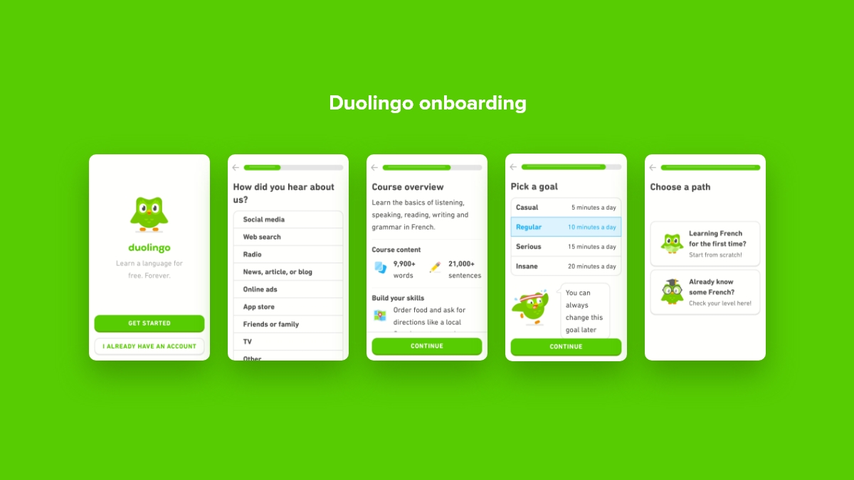 Duolingo UX: personalized user onboarding