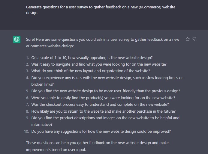user Survey Questions For a Website